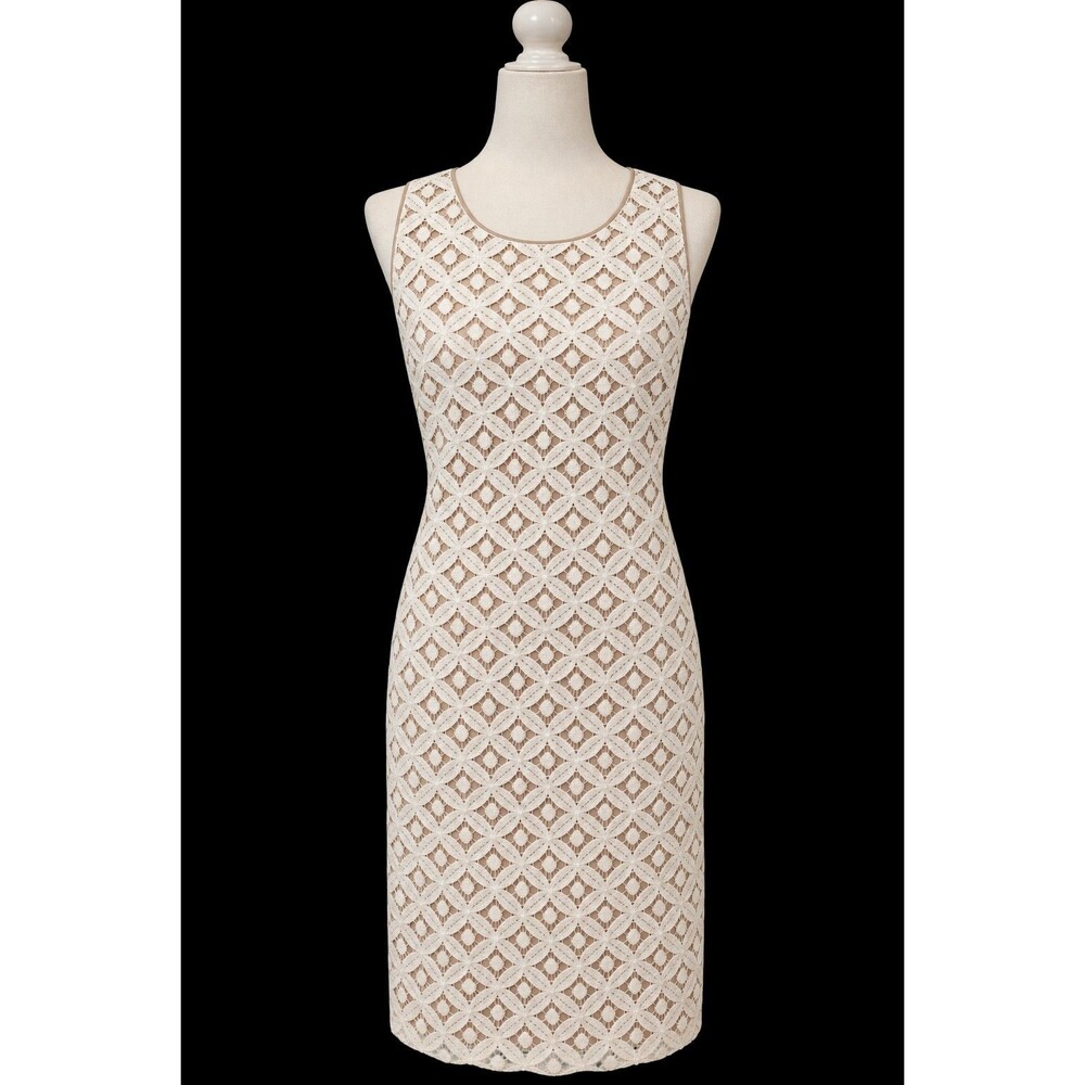 Apt. 9 Off-white Shift Dress Lace Overlay Women's Size Large